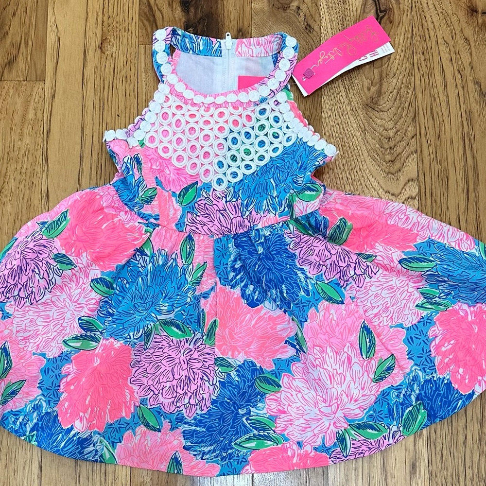 Lilly Pulitzer Pink and Blue Floral Kids Dress